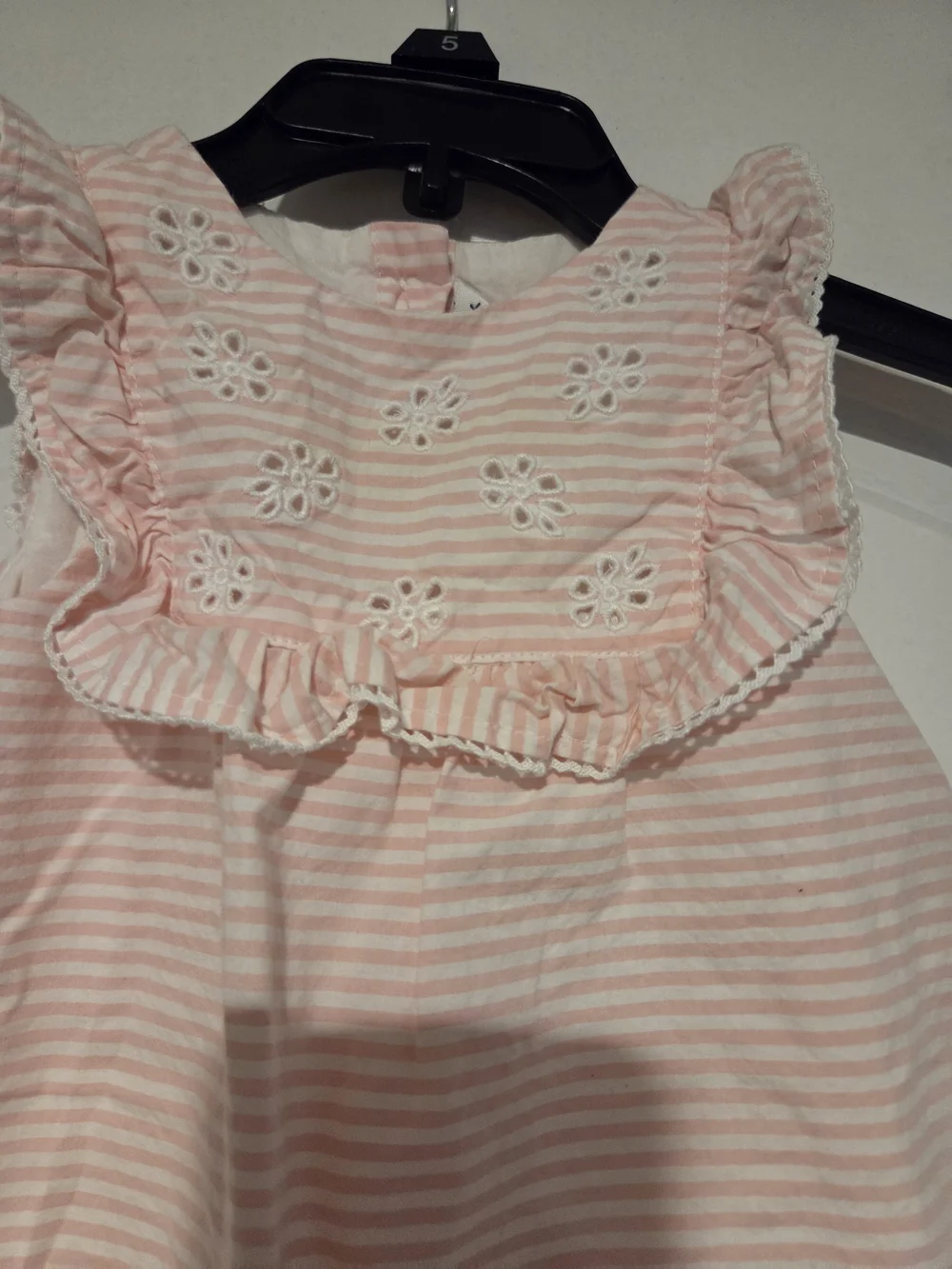 Janie and Jack Pink and White Striped Baby Romper